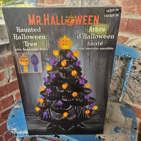 Mr Halloween Other - Mr Halloween Ceramic Haunted Black Halloween Tree Pumpkin LED Lighted 14”
